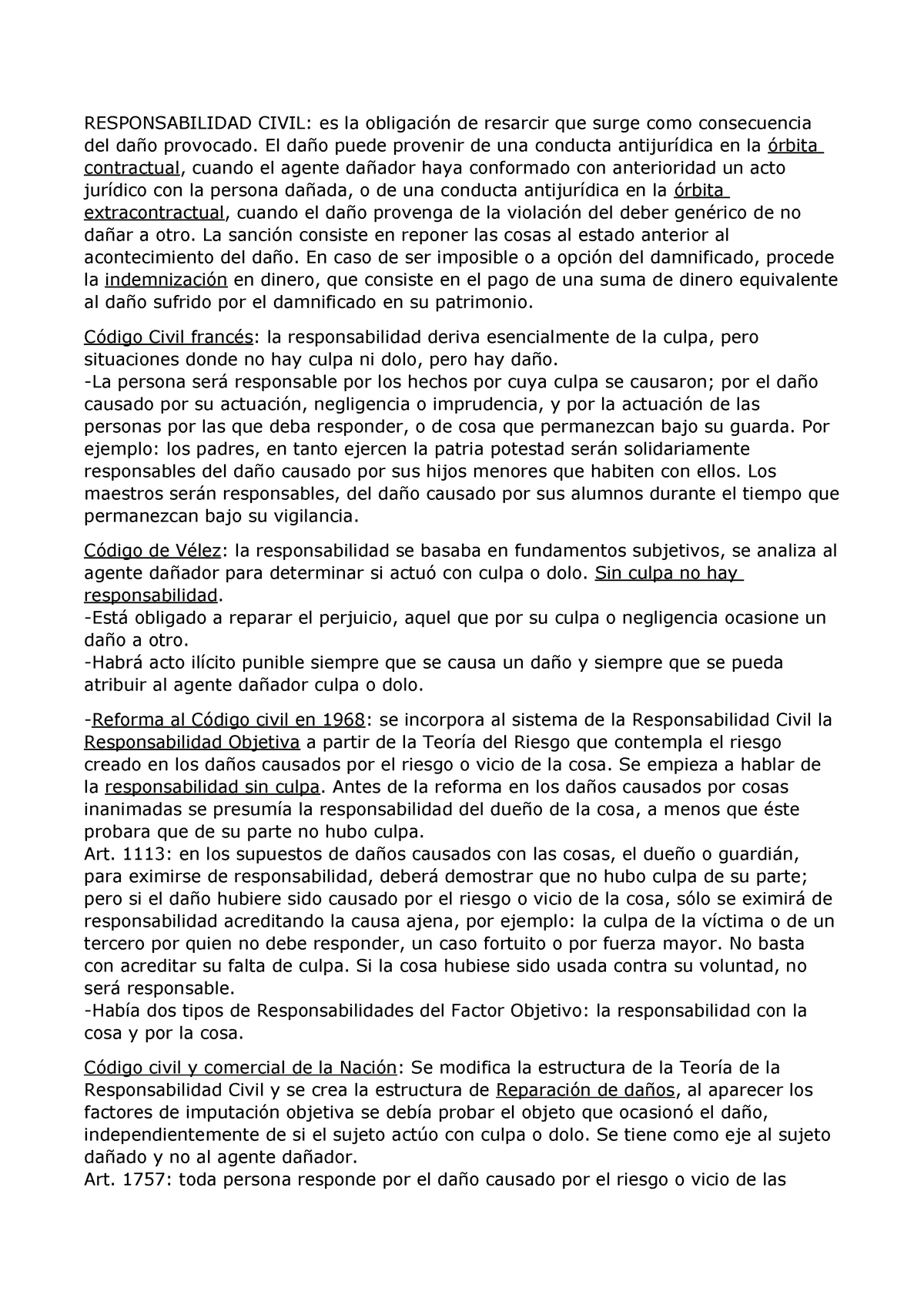 Derecho De Las Obligaciones Segundo Parcial - RESPONSABILIDAD CIVIL: Es ...