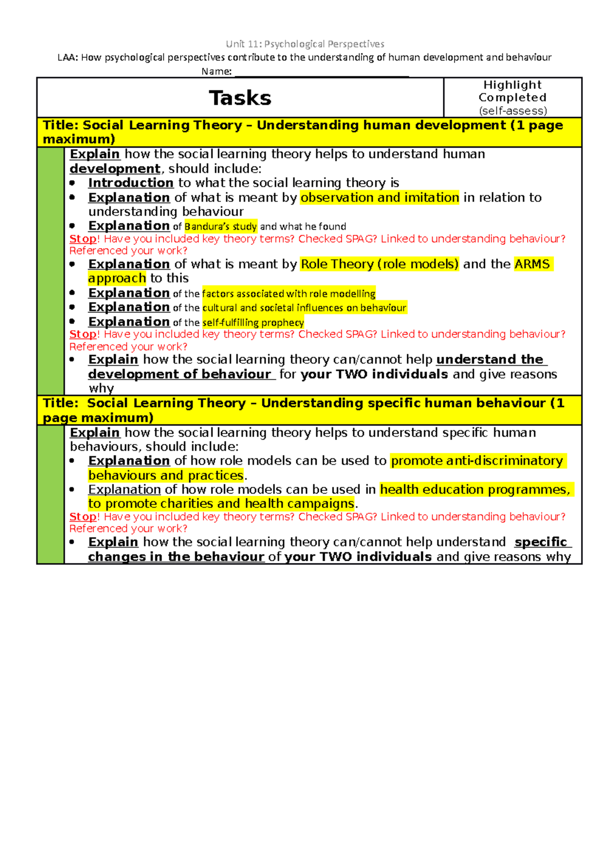 U11-Social-Learning-Theory-P1 & P2 - Unit 11: Psychological ...