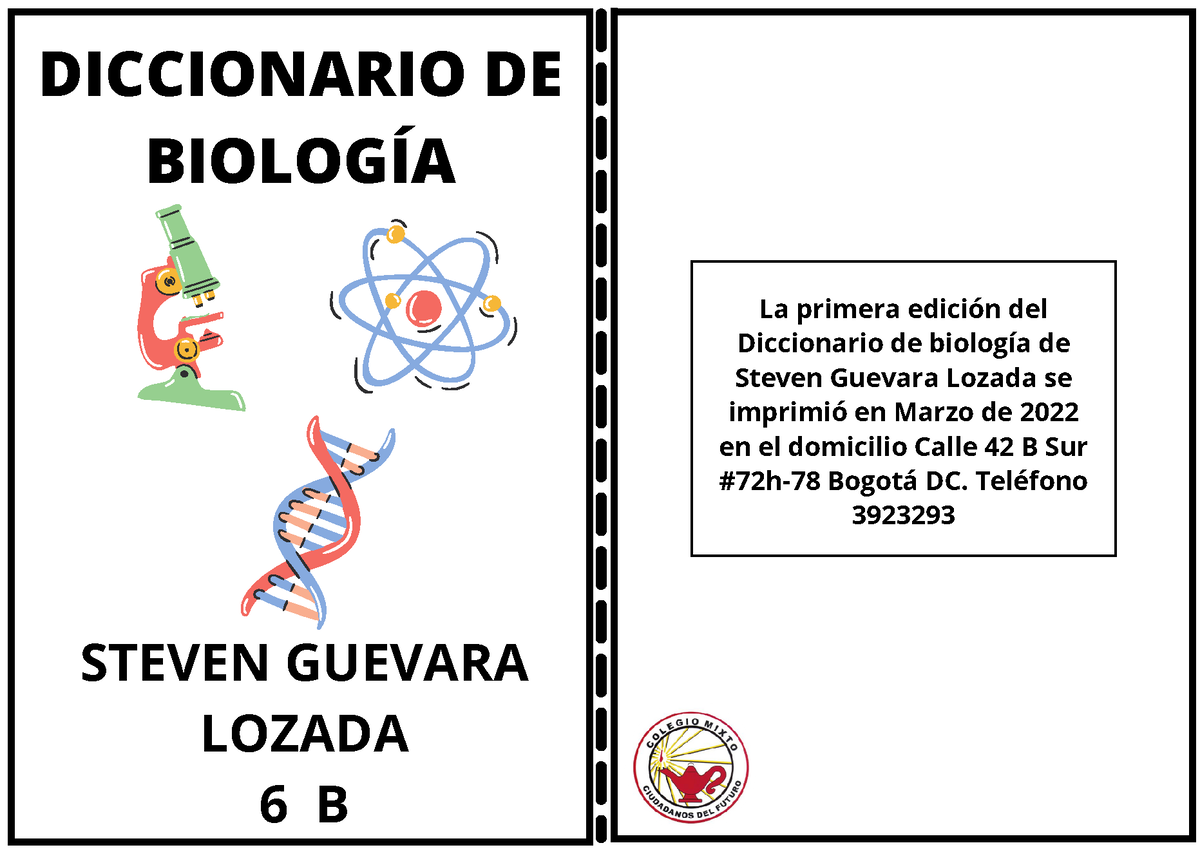 Diccionario DE Biología Para Principiantes - STEVEN GUEVARA LOZADA 6 B ...