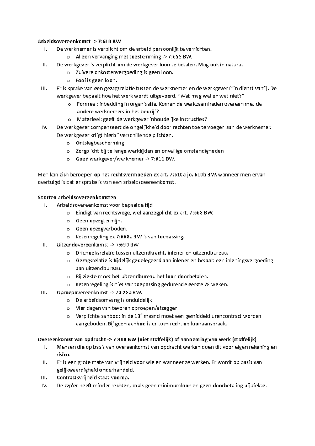 Schema's Arbeidsrecht Inclusief Wab - Arbeidsovereenkomst -> 7:610 BW I ...