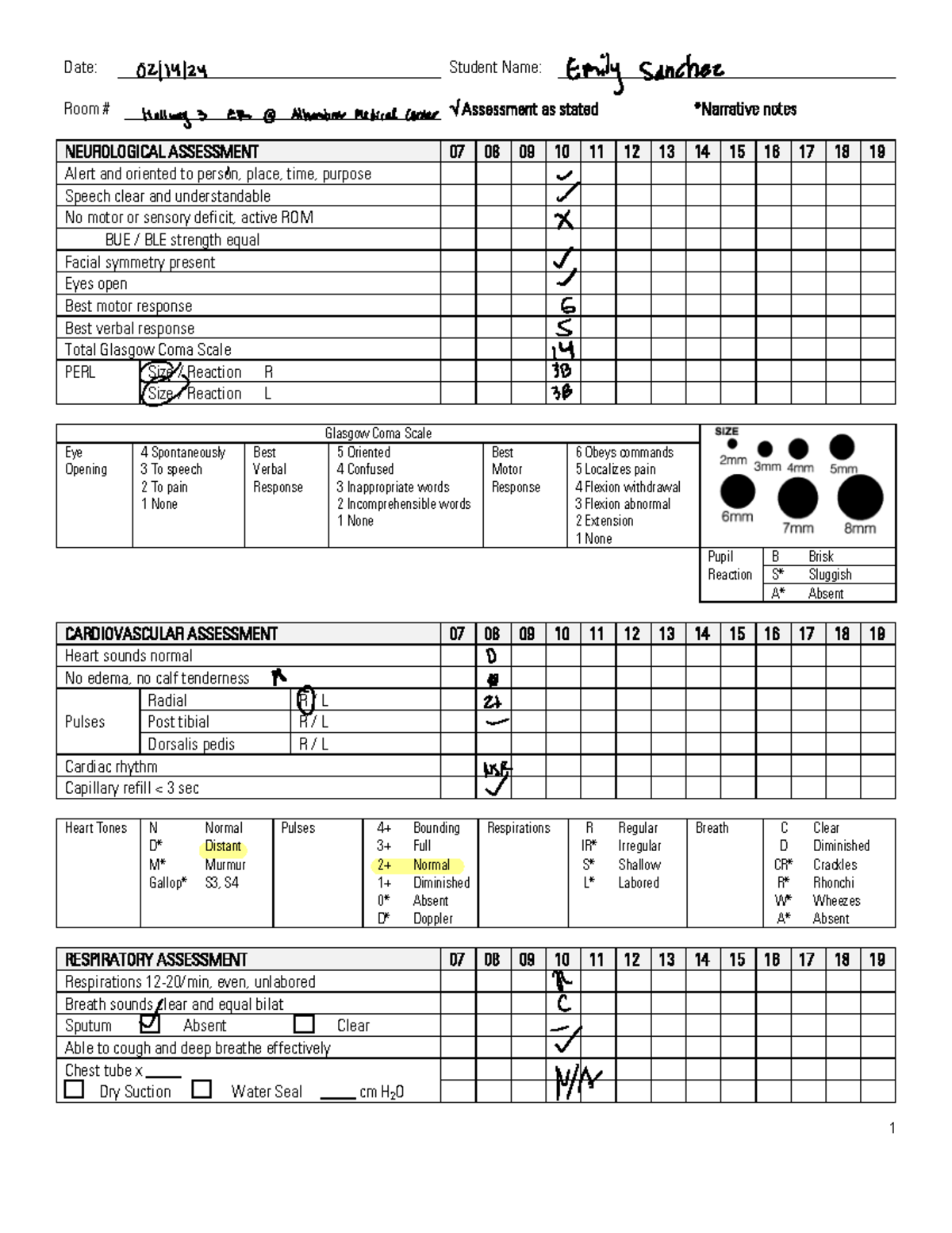 Flow Sheet - 04.23 2 - n/a - Date: Student Name: Room # Ö Assessment as ...