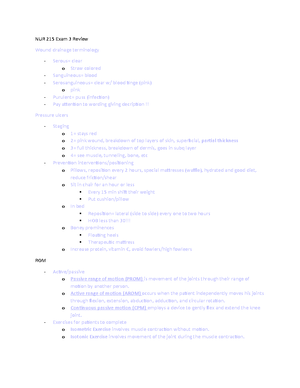 215 Student exam 4 ouline worksheet - 215 Exam 4 review Modules 11 & 12 ...