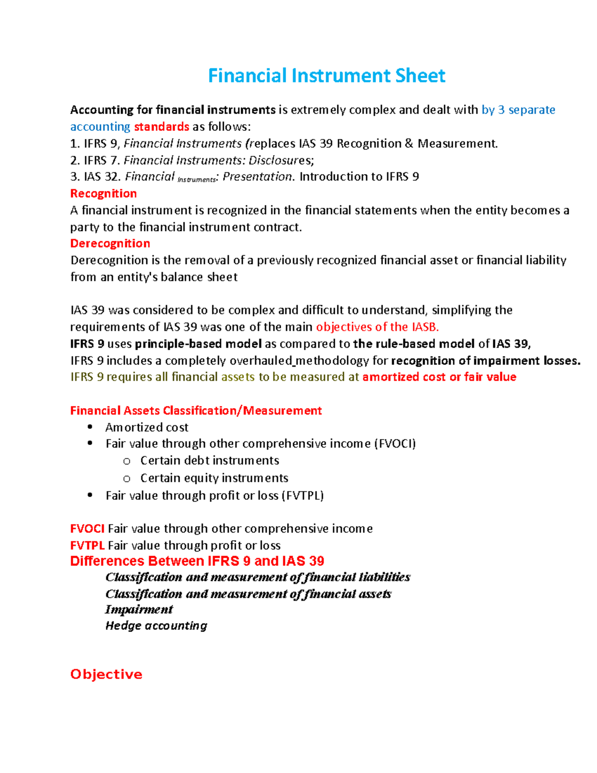 Suggestions Viva Financial Course Financial Instrument Sheet