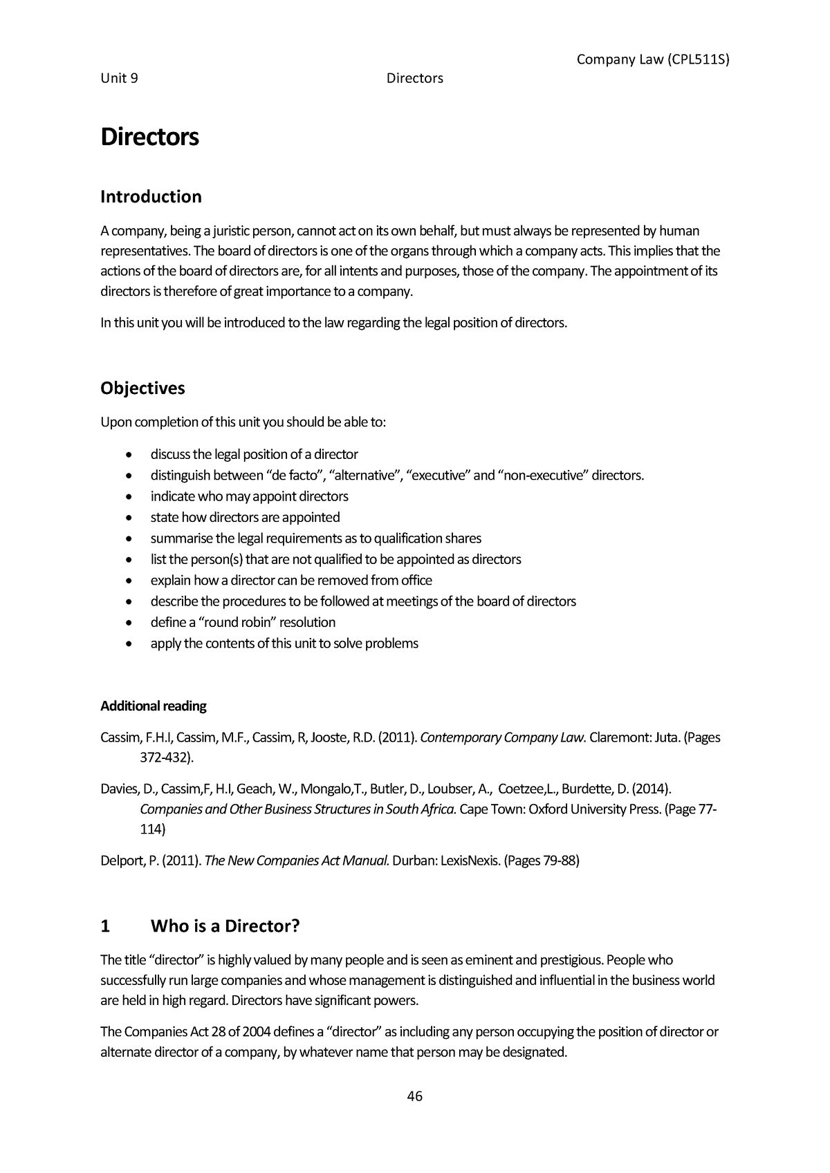 company directors course assignment sample