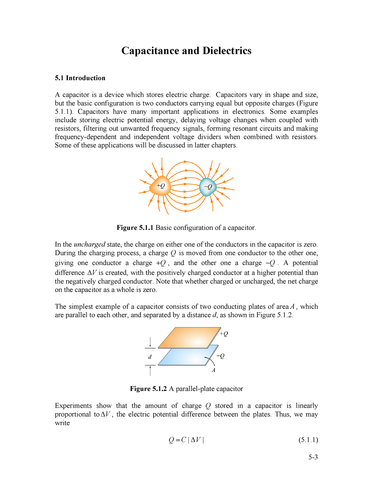 Guide 05 3 46 1 - Capacitance And Dielectrics 5 Introduction A ...