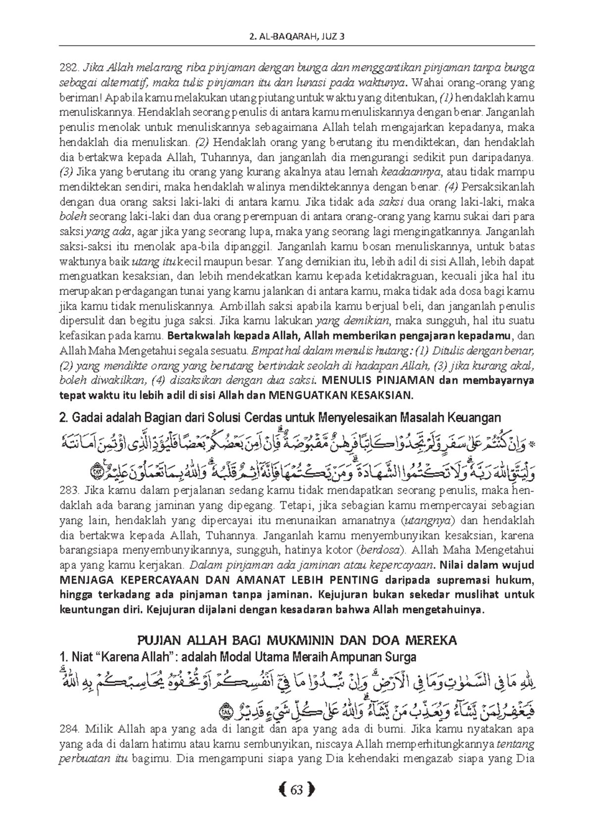 Tugas Agama Ilmu Tafsir-82 - AL-BAQARAH, JUZ 3 63 Jika Allah Melarang ...