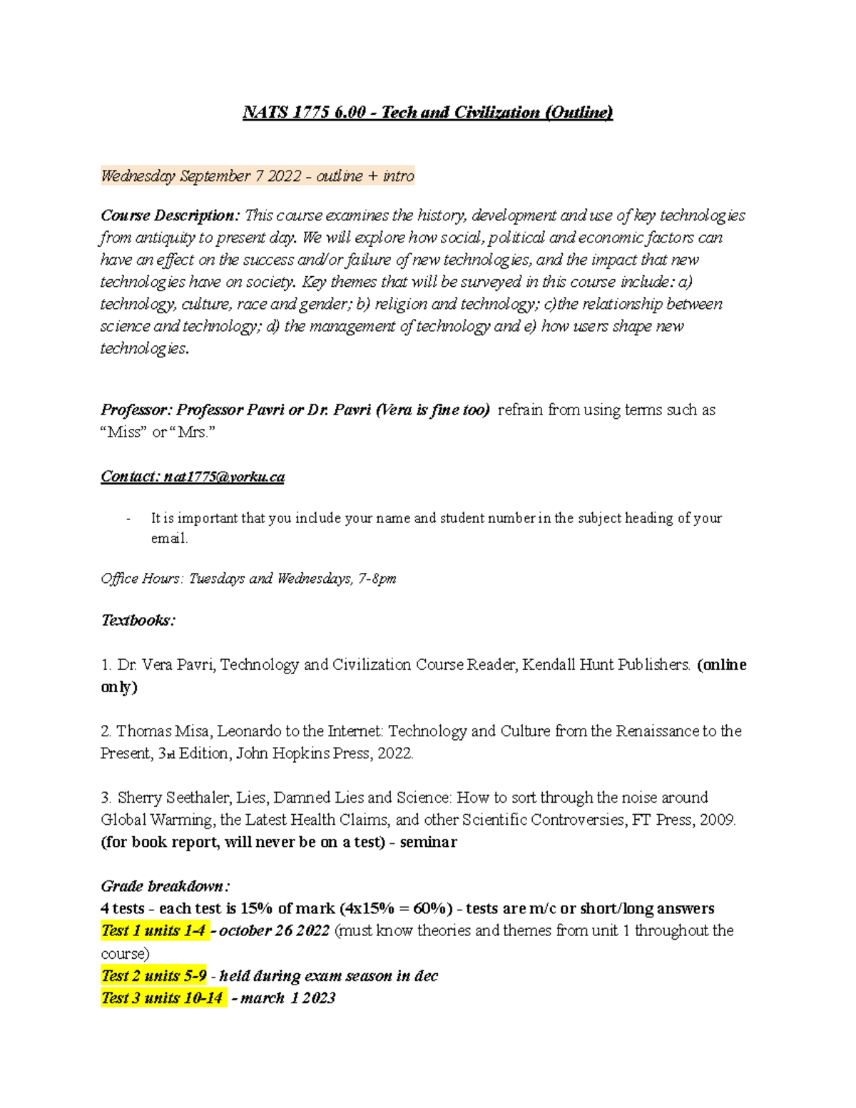 NATS 1775 - Tech and Civilization (Outline) - NATS 1775 6 - Tech and ...