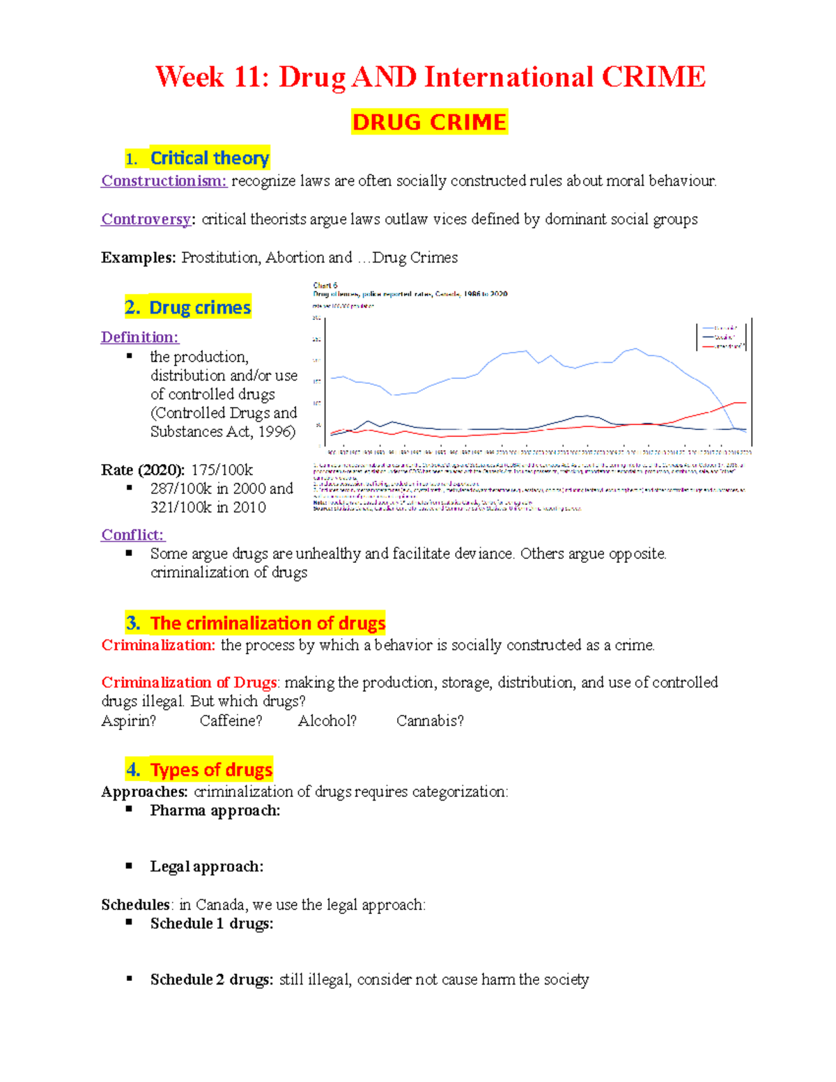 Week 11 - CRM 101 - WEEK 11 Study Notes - Week 11: Drug AND ...