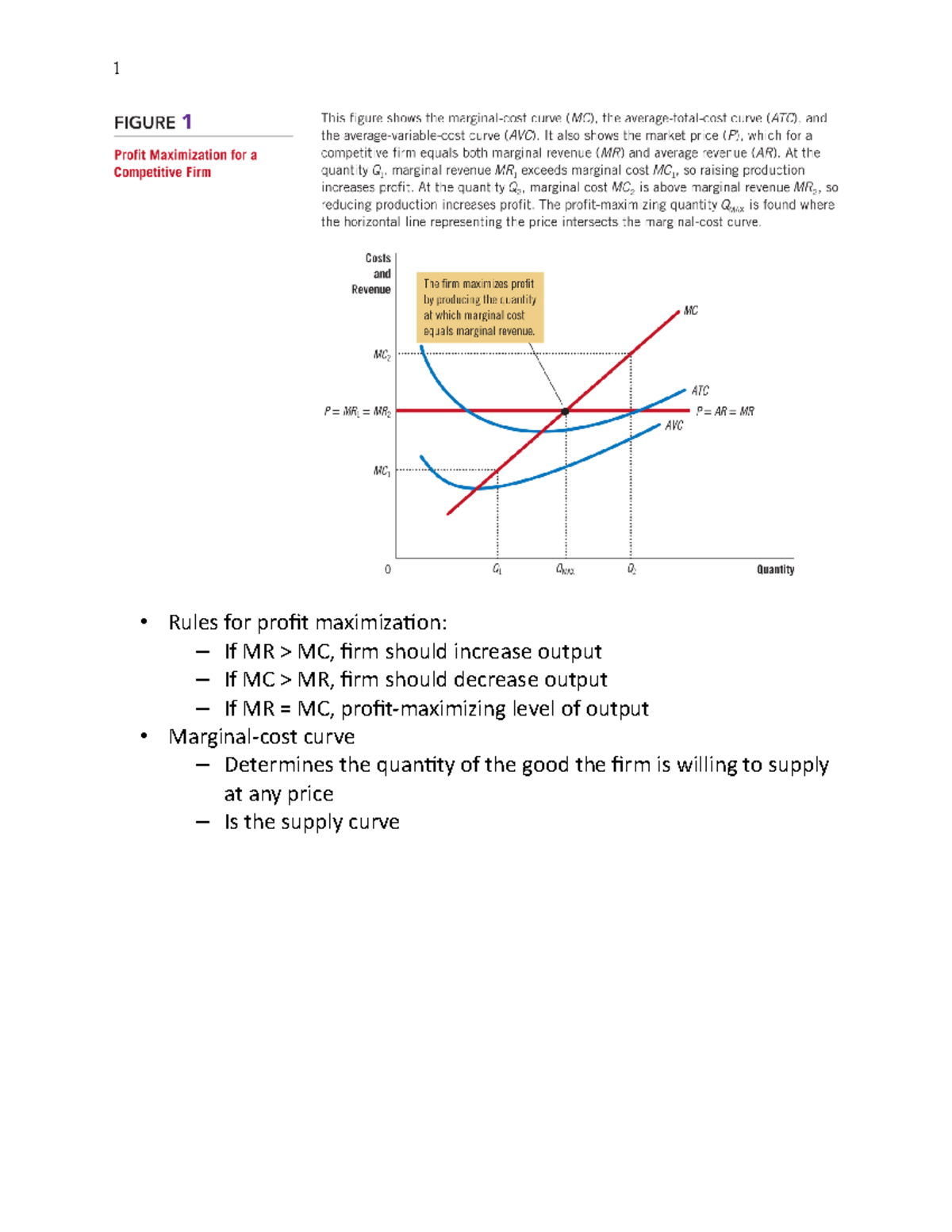 Chapter 14 - Firms in Competitive Markets p1 - 1 Rules for profit ...