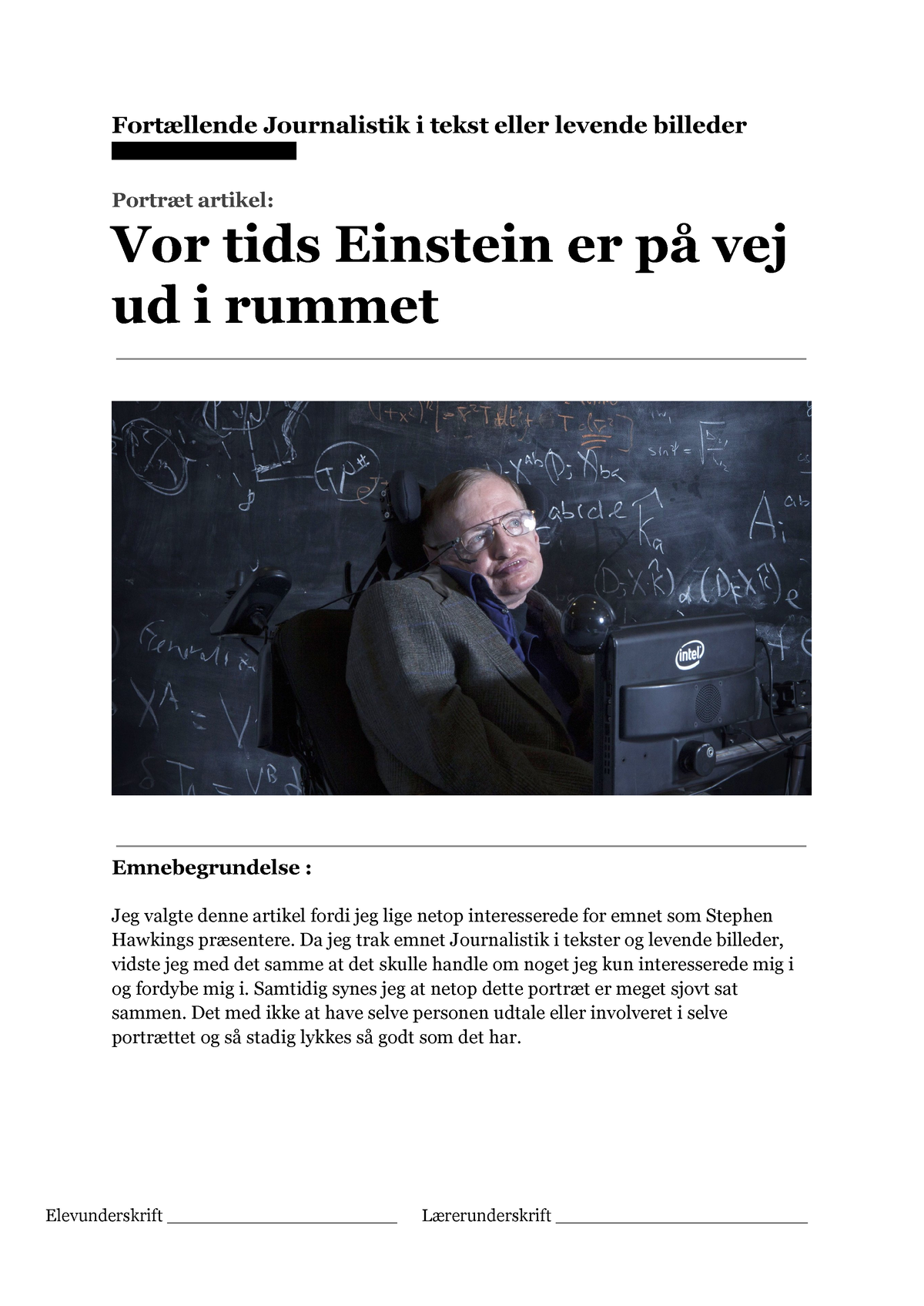 Synopsis Dansk Mundtlig- Fortællende Journalistik I Tekst Eller Levende ...