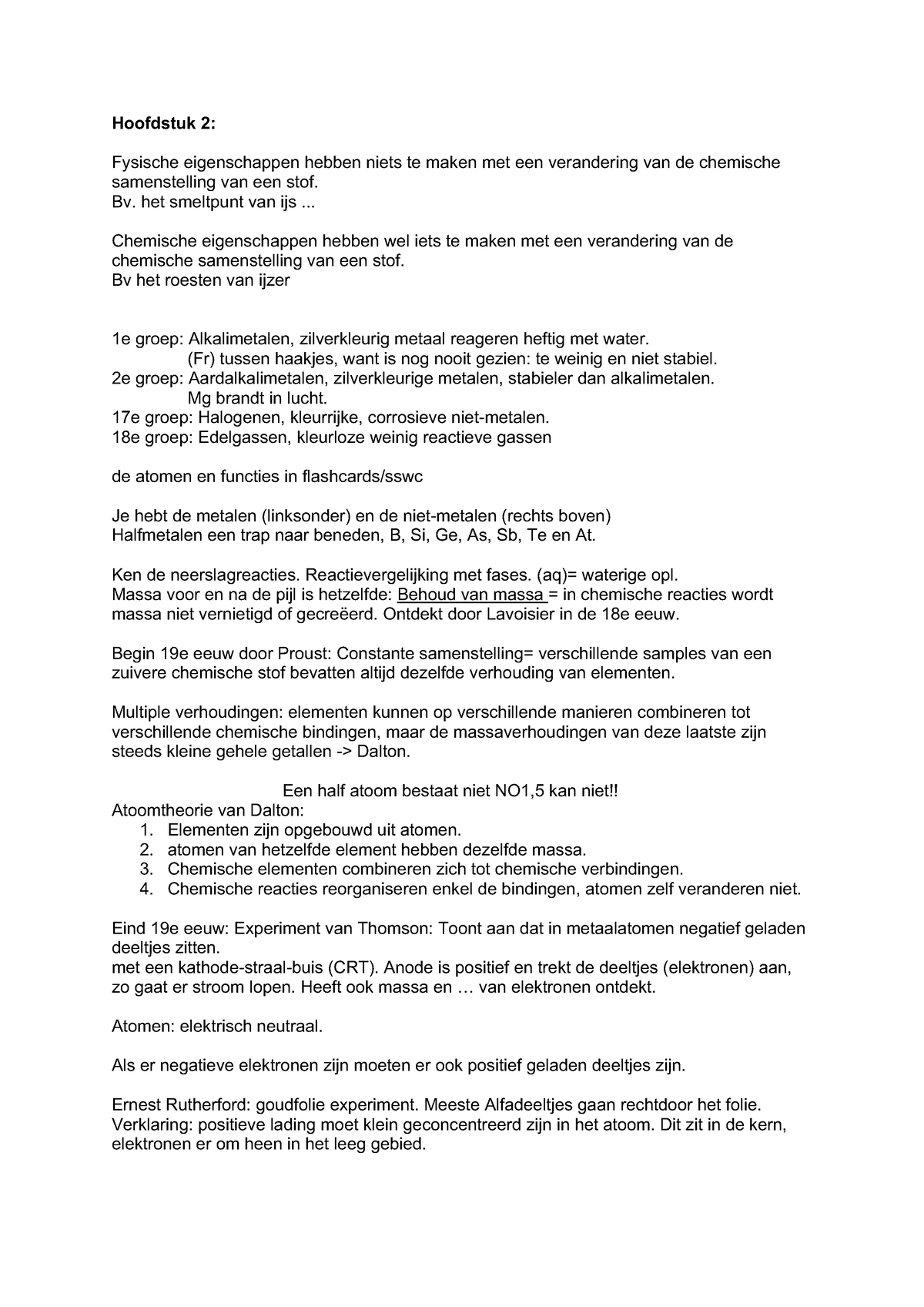 Anorganische Chemie H2 - Hoofdstuk 2: Fysische Eigenschappen Hebben ...