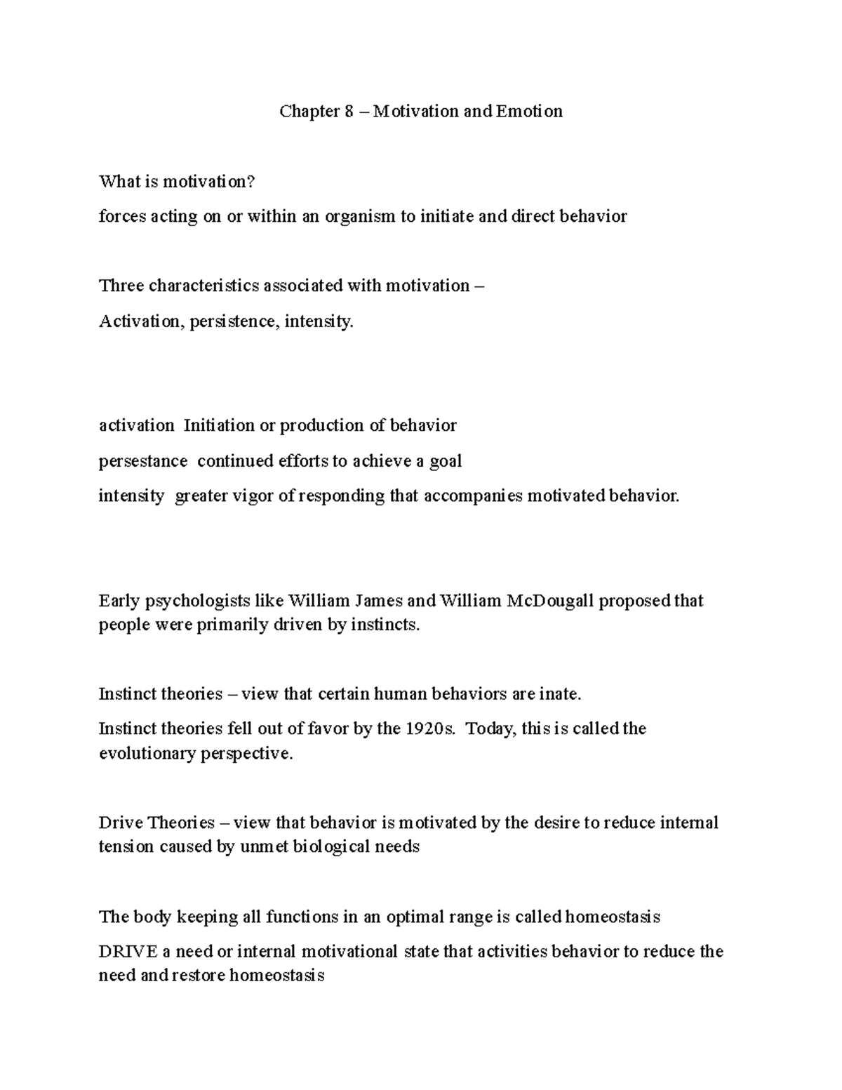 Chapter 8 notes - Professor is Carol Nichols. - Chapter 8 – Motivation ...