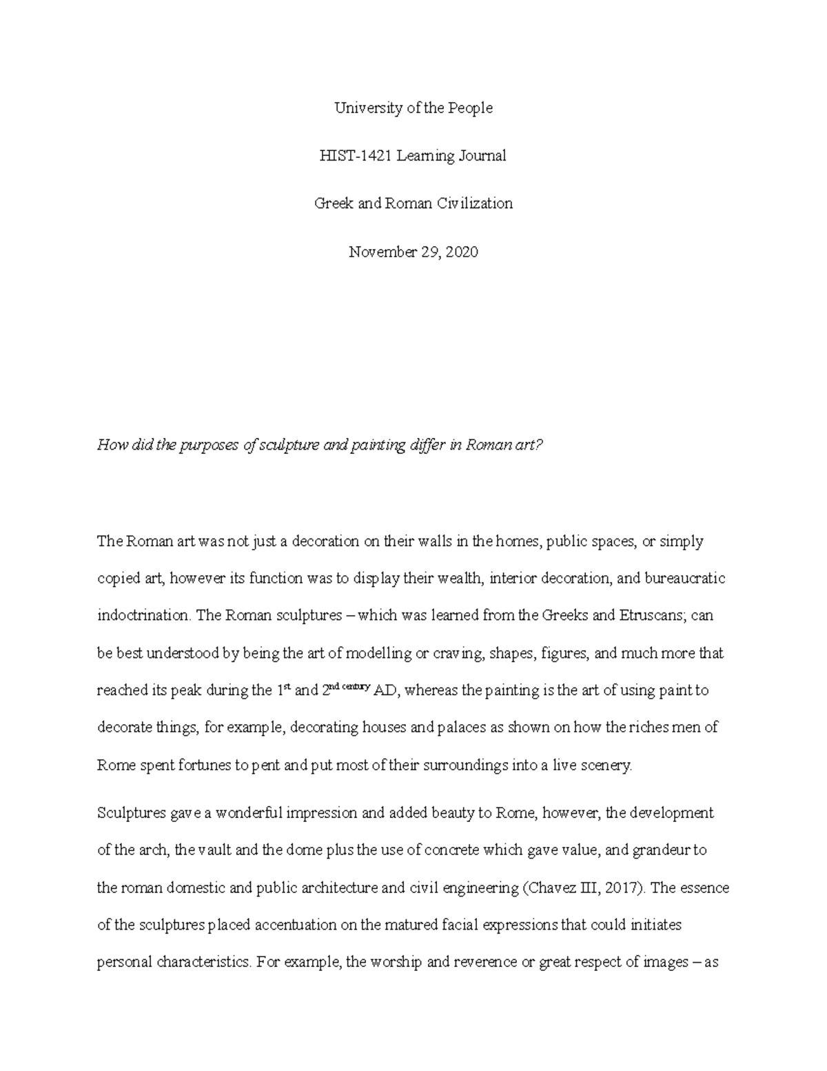 HIST 1421- Learning Journal Unit 7 - University Of The People HIST-1421 ...