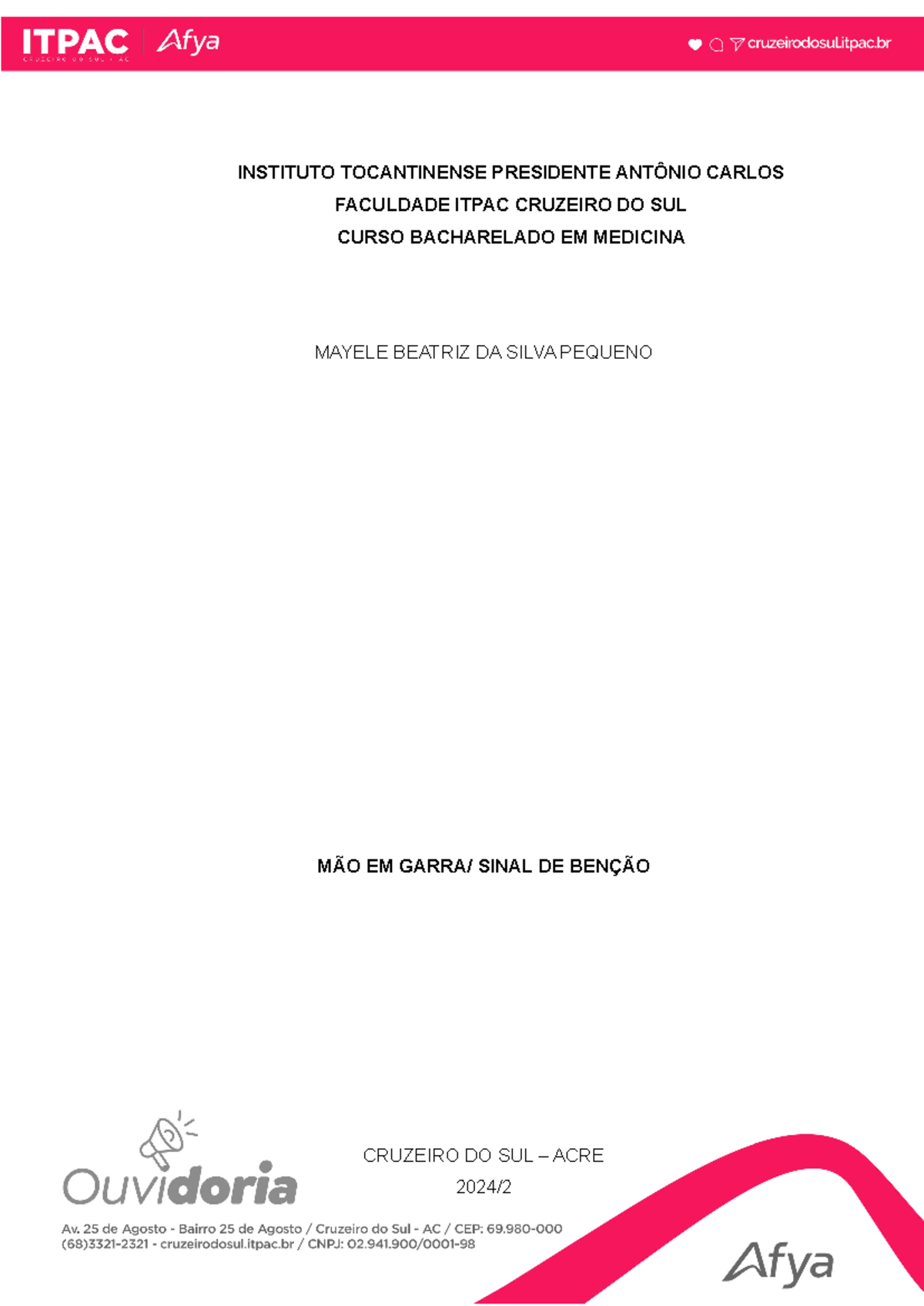 Mão em garra - GHMXFYFMFI, - INSTITUTO TOCANTINENSE PRESIDENTE ANTÔNIO ...