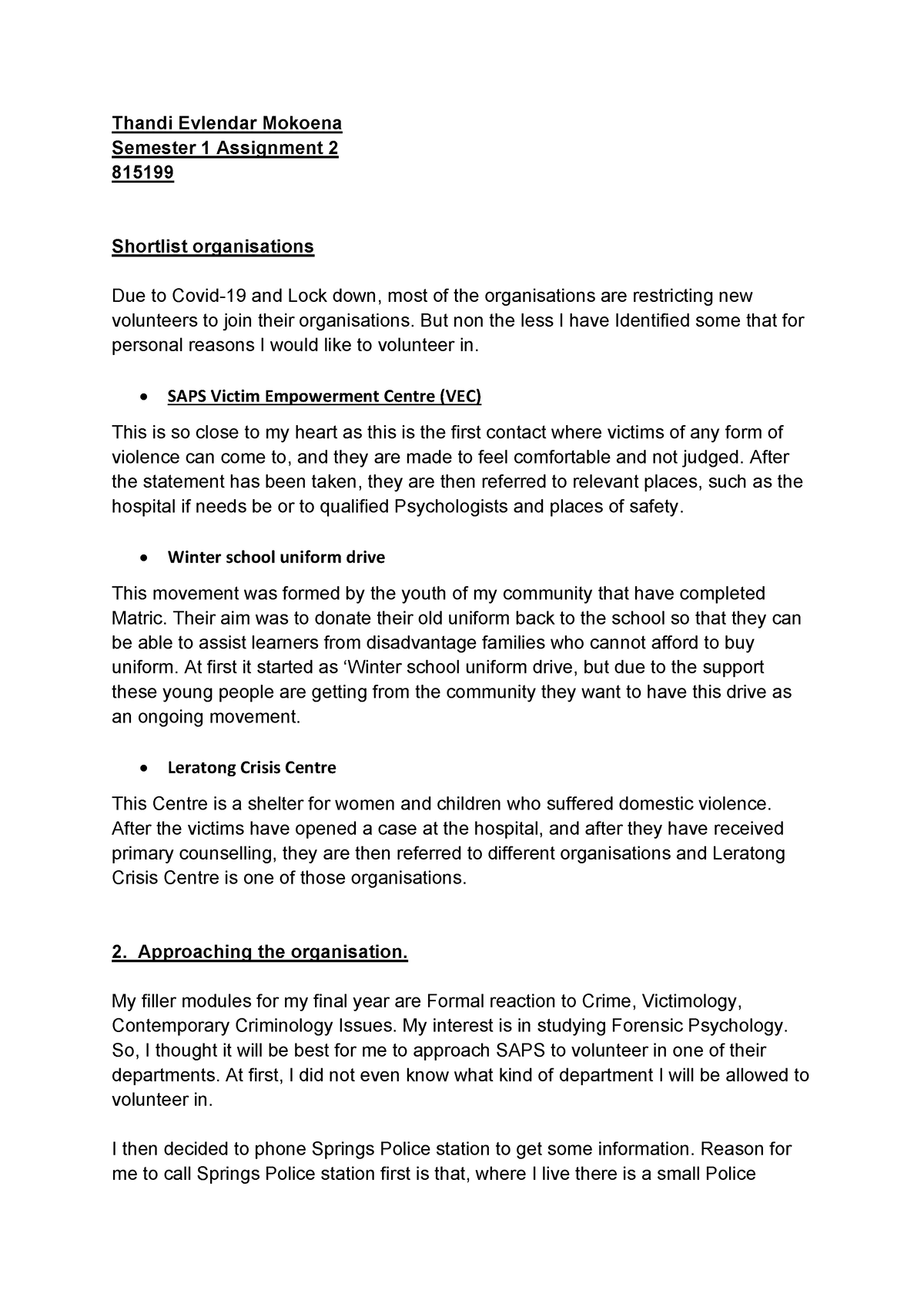 PYC3716 Ass 2 - Assignment 2 Of Community Psychology PYC 3716 If You ...