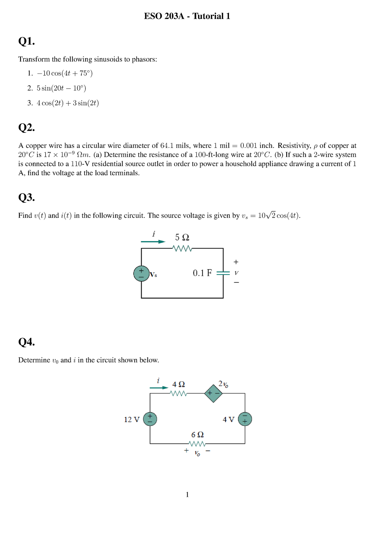 Assignment 1 15679 - jkll - ESO 203A - Tutorial 1 Q1. Transform the ...