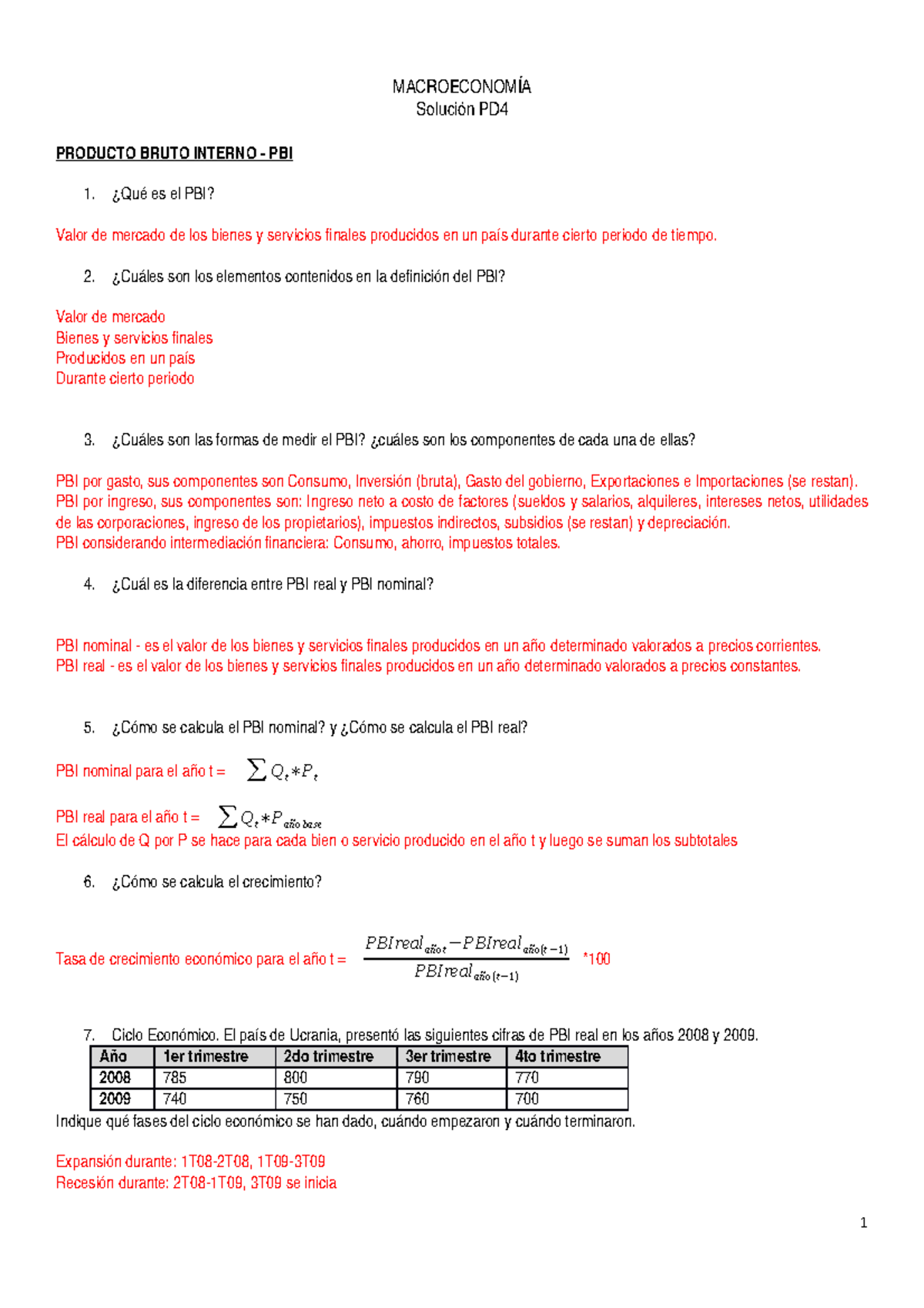 PRÁCTICA - TEMA Producto Bruto Interno (PBI) - SOLUCIONARIO ...