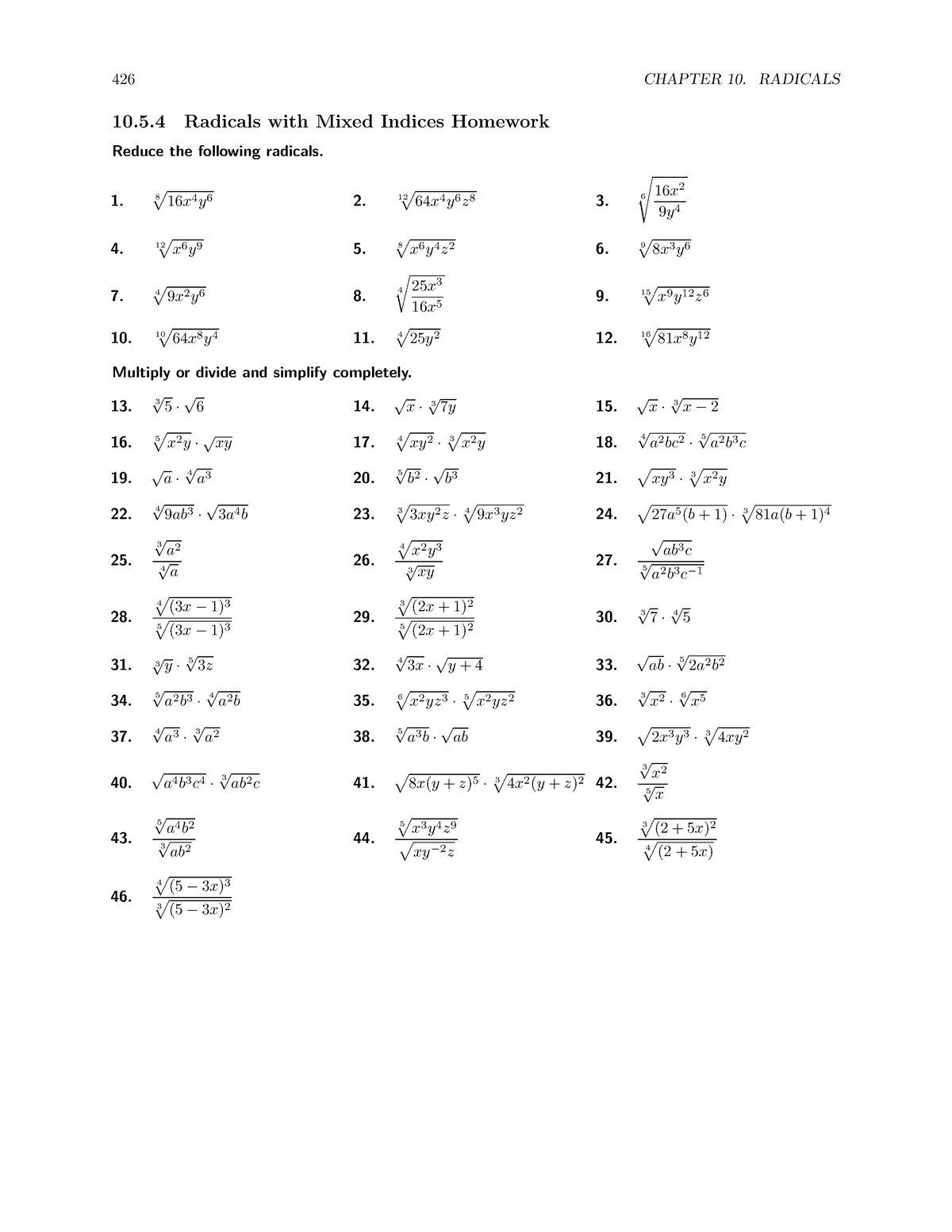 intermediate-algebra-86-426-chapter-10-radicals-10-5-radicals-with