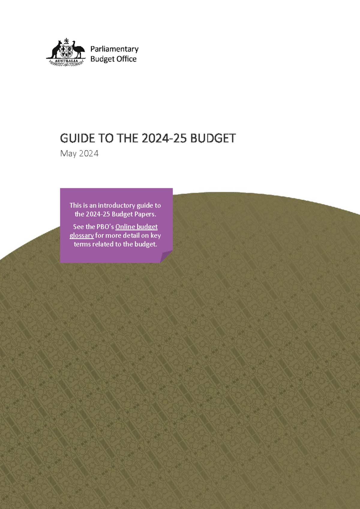 Federal Budget 202425 guide for Economics GUIDE TO THE 202 4 25