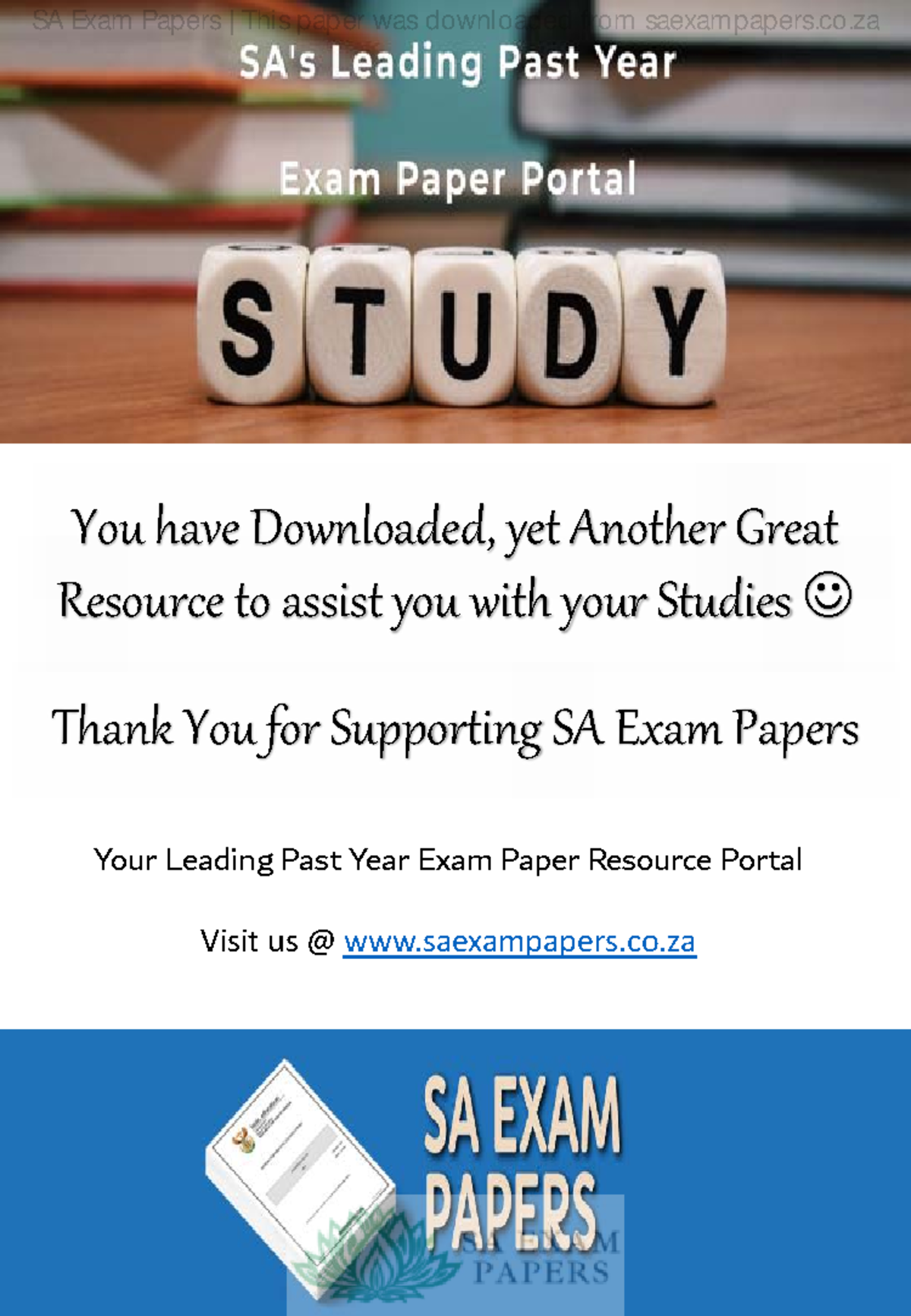 Question paper with all concepts math - Thank You for Supporting SA ...