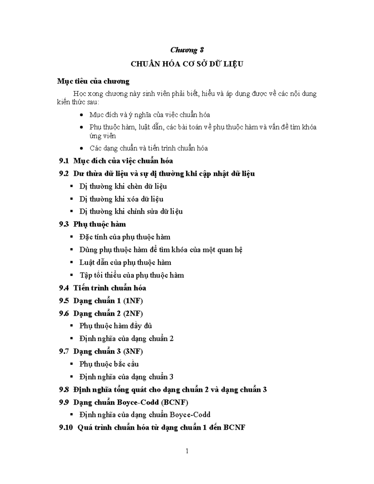 Tom Tat Chuong 8 Hoc Di 1 Chæ æ Ng 8 Chuáº N Hã A Cæ Sá ž Dá Liá U Má C Tiãªu