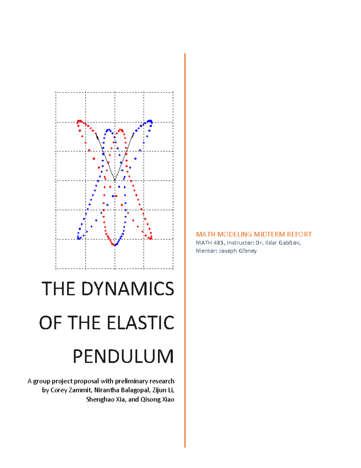 Elastic Pendulum Midterm Report Math 485 U Of A Studocu - 