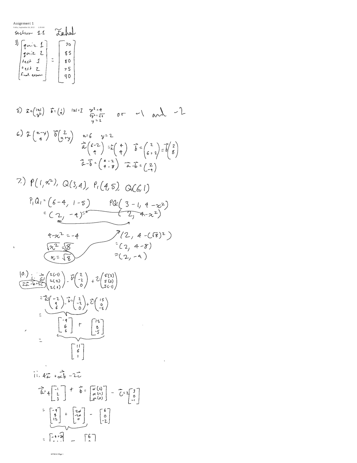 mth401 assignment 1 solution fall 2022