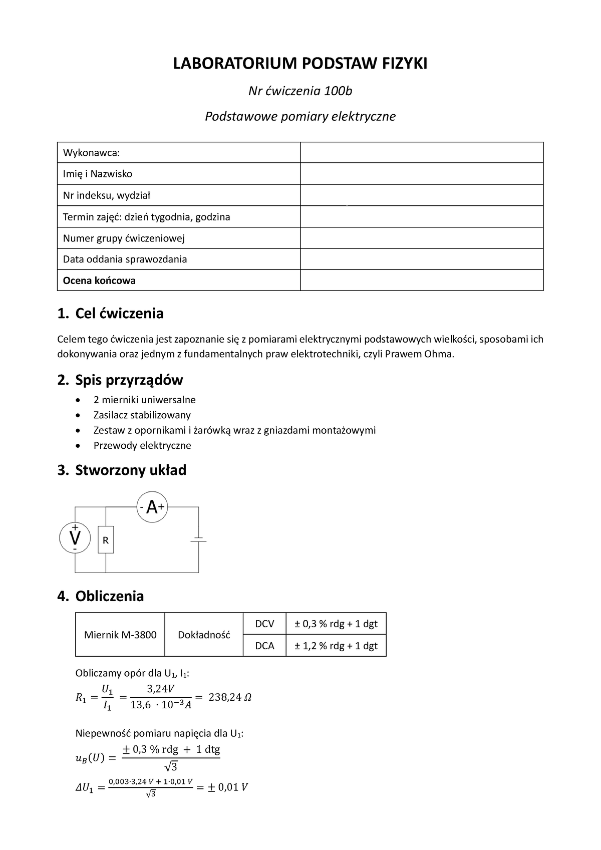 ćw100b - Laboratoria Fizyka 3.1, ćwiczenia 100b - LABORATORIUM PODSTAW ...