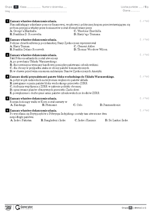 Test, Rozdział IV Test (z Widoczną Punktacją) - Grupa A | Strona 1 Z 2 ...