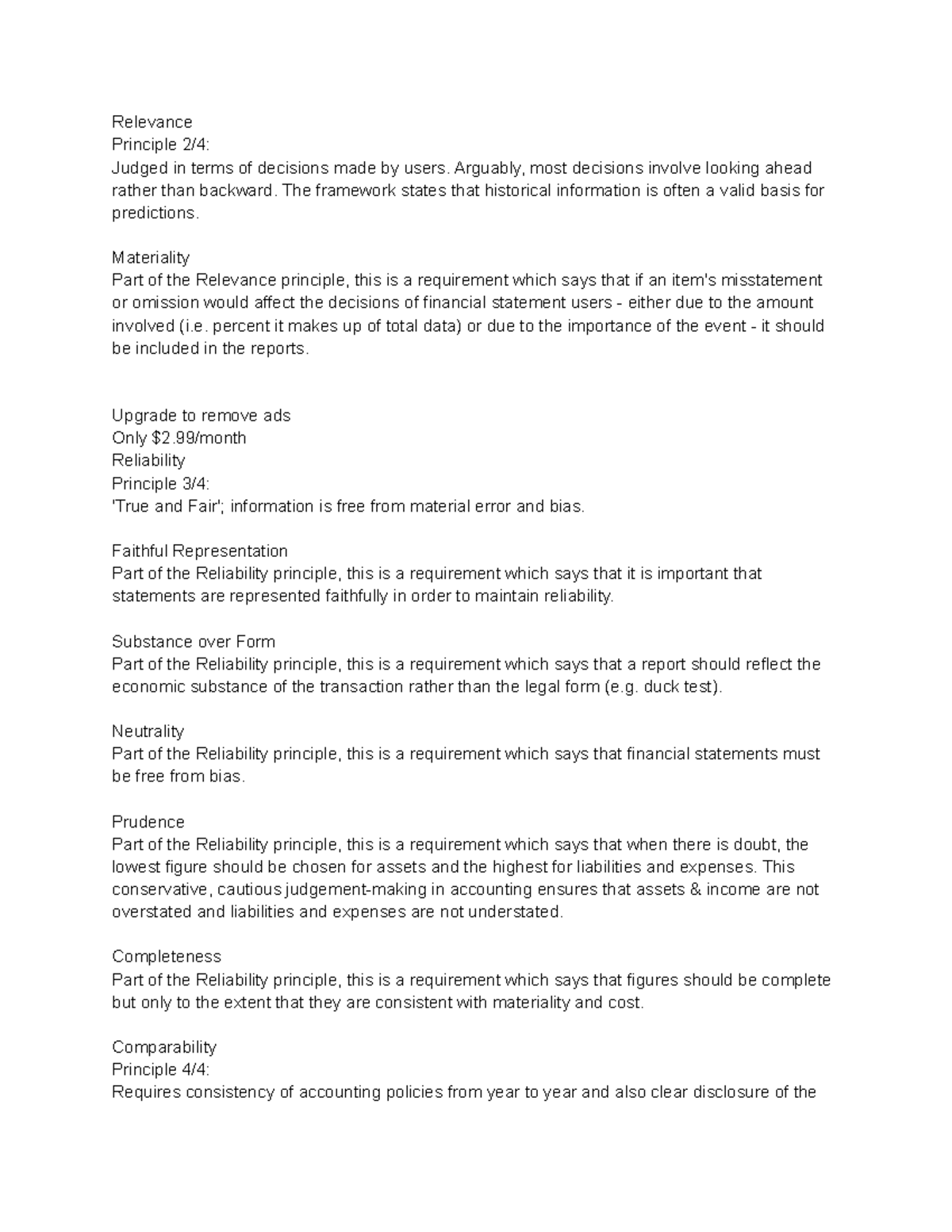 FR2 financial real estate study guide Relevance Principle 2/4