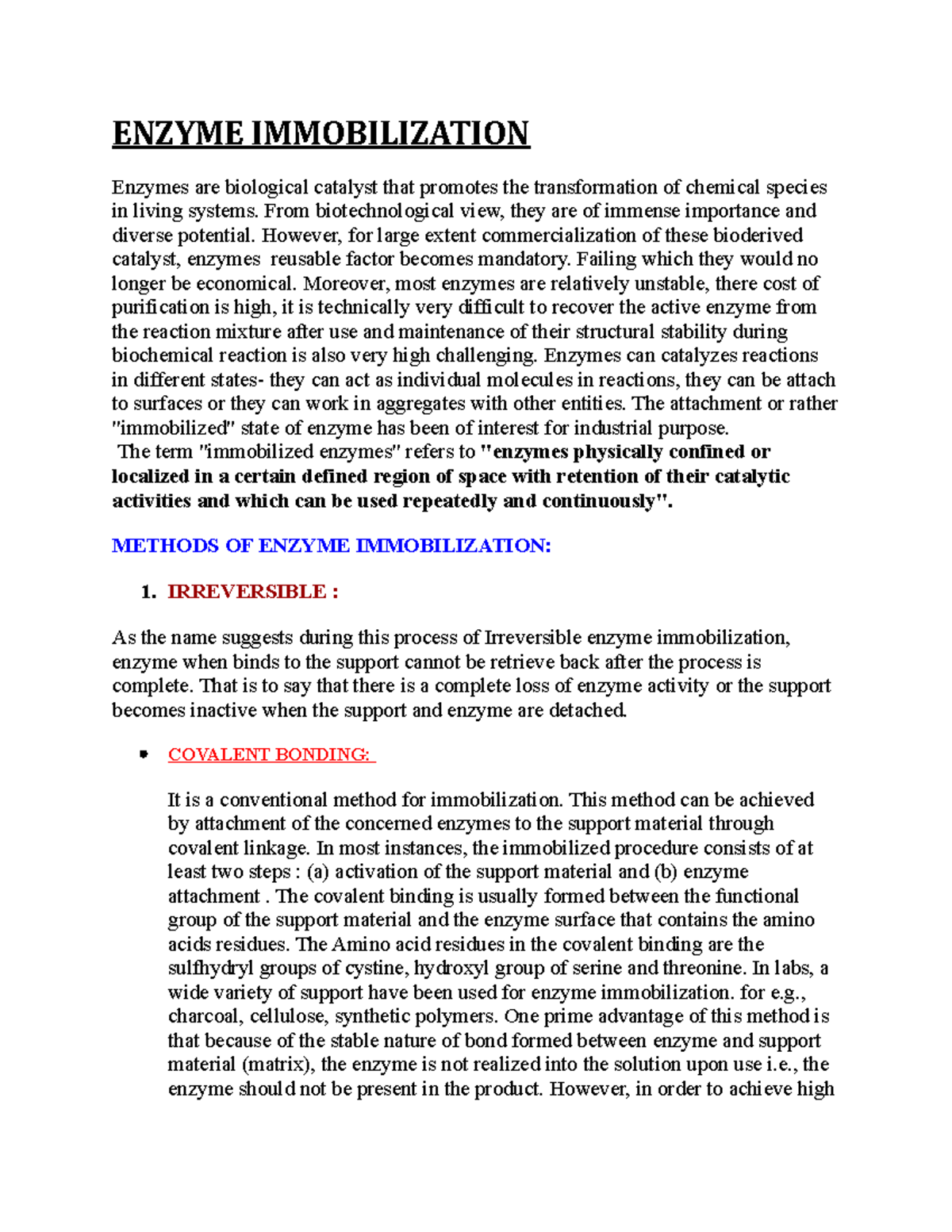 Advantages of enzyme immobilization image