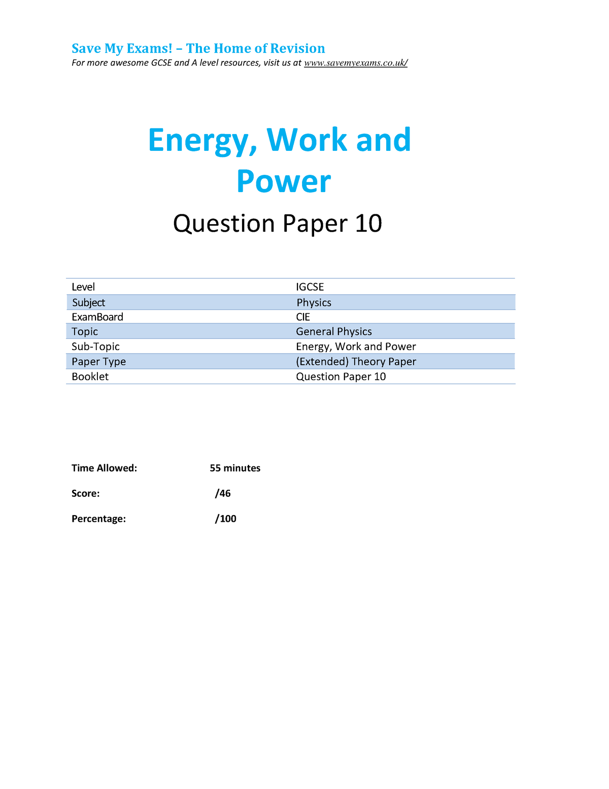 17 Sheets Of Physics - Save My Exams! – The Home Of Revision For More ...