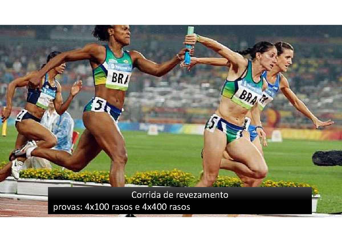 4 - Revezamento - Corrida de revezamento provas: 4x100 rasos e 4x400 ...