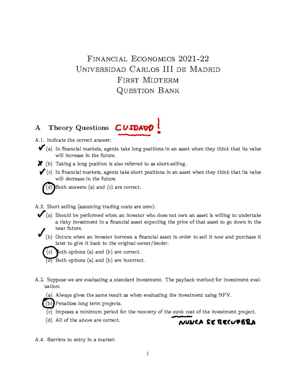 1st Midterm 2021 SolucióN - Financial Economics 2021- Universidad ...