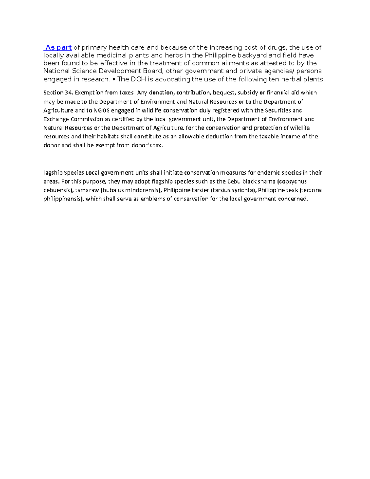 Herb - sdfh - As part of primary health care and because of the ...