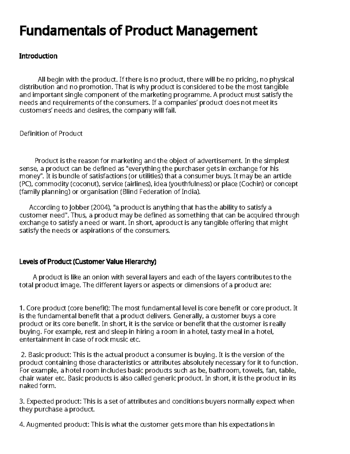 Fundamentals of product management Fundamentals of Product Management