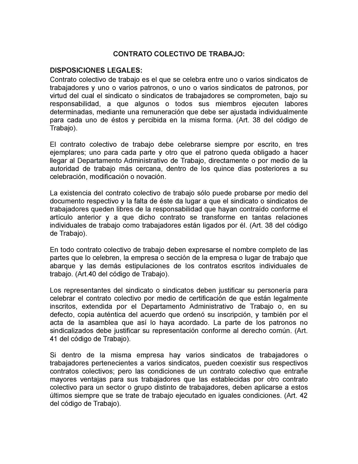 Contrato Colectivo De Trabajo Contrato Colectivo De Trabajo Disposiciones Legales Contrato 0755