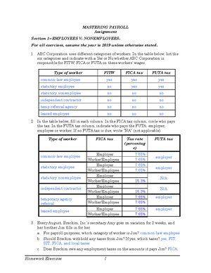 homework solutions payroll