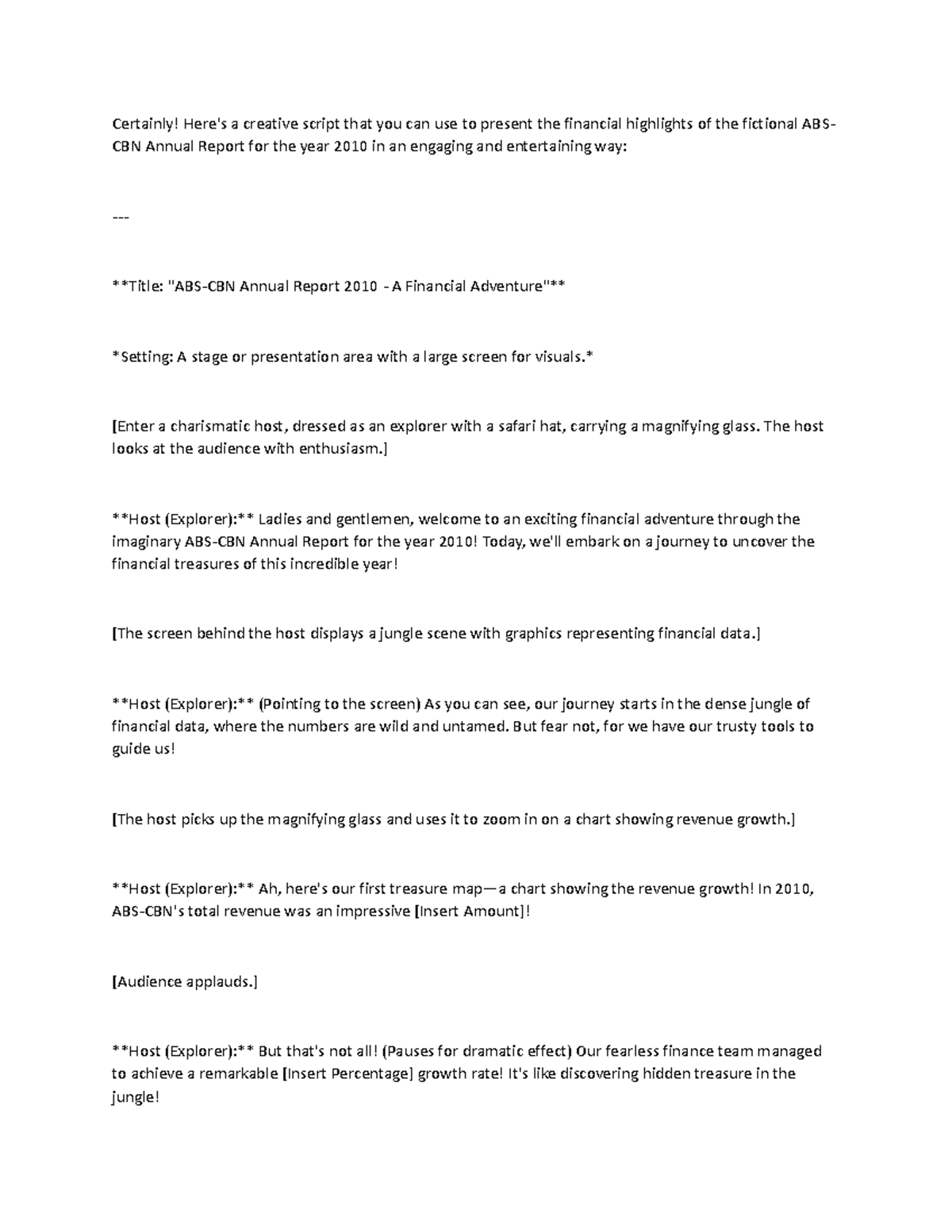 ABSCBN GMA TV Certainly! Here's a creative script that you can use