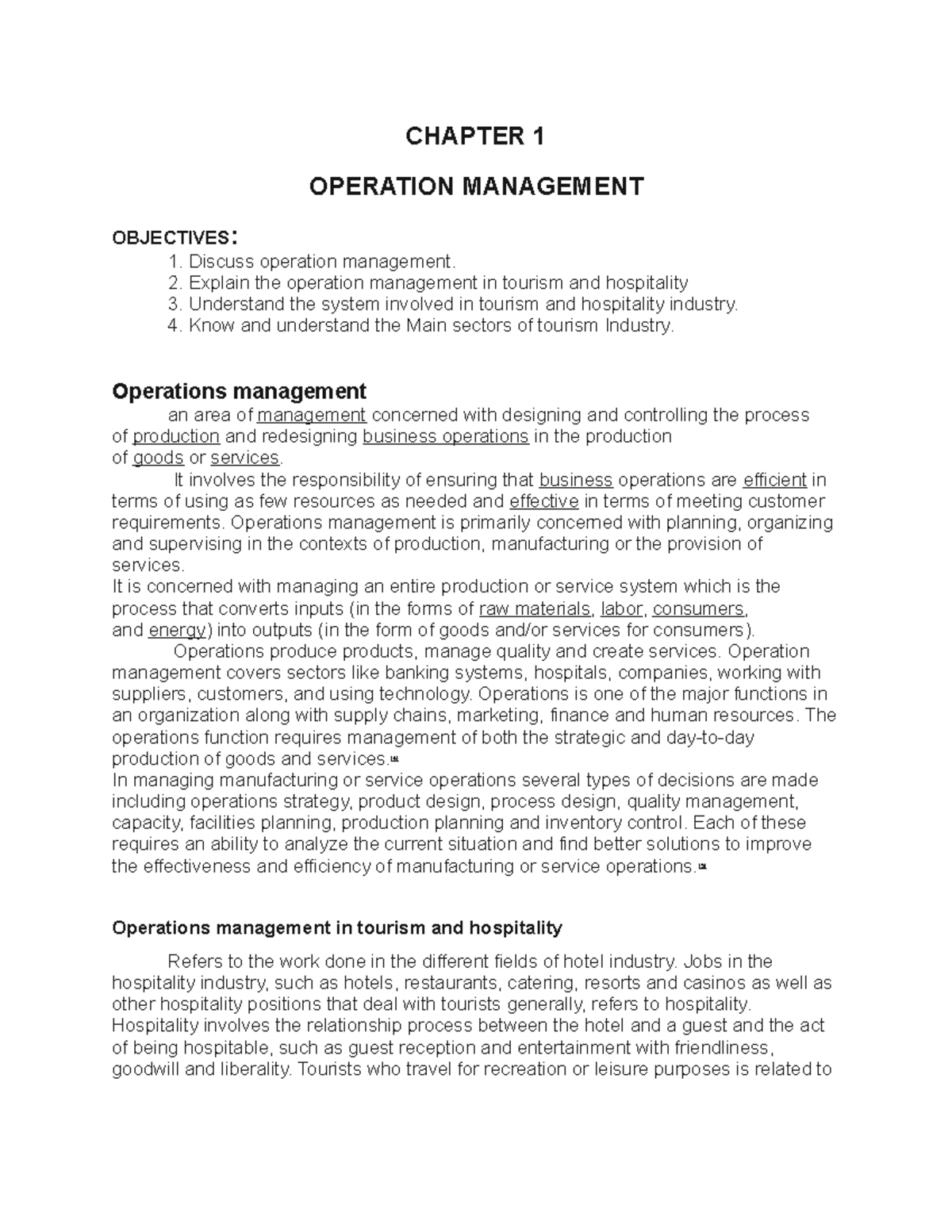 Objectives Of Operations Management Ppt