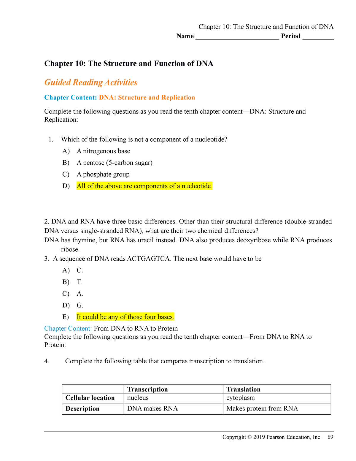 Chapter 10 Homework Spring 2023 - Chapter 10: The Structure and ...