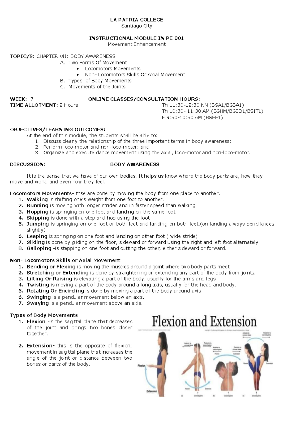 Physical Education - Lecture notes 1-5 - Warning: TT: undefined ...