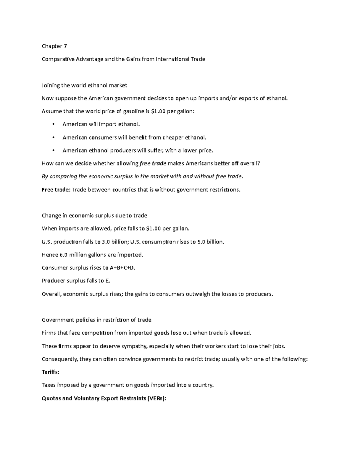 Chapter 7 Lecture Notes 4 - Chapter 7 Comparative Advantage and the ...