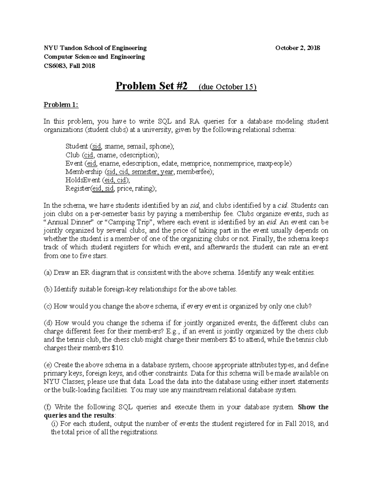 Ps2-F18 - Exam - NYU Tandon School of Engineering October 2, 2018 ...