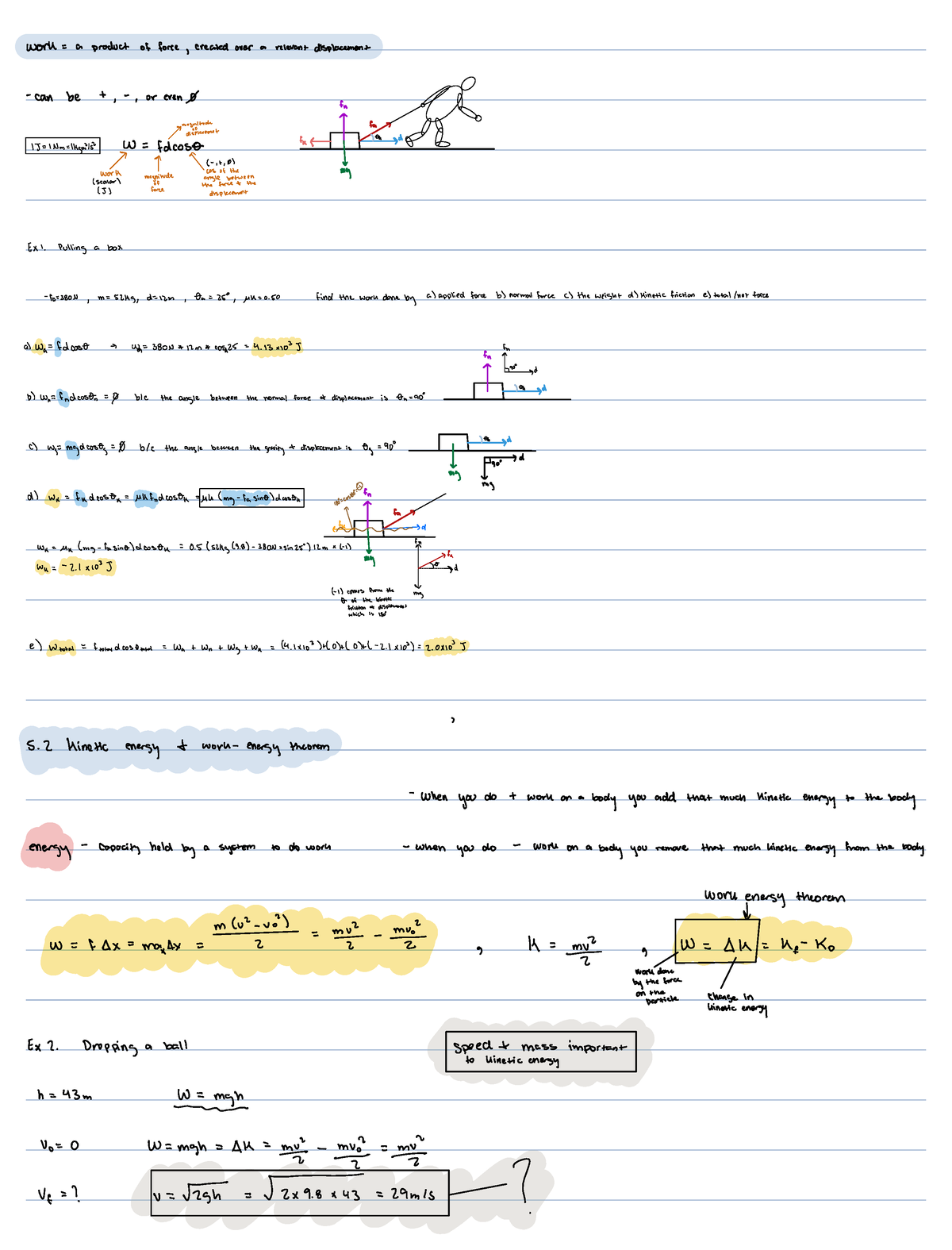 Chapter 5 Work And Energy - Physics - Work Aproductofforce ...