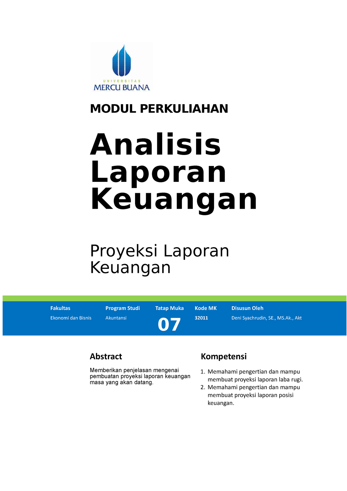 Modul Analisa Laporan Keuangan [TM7] - MODUL PERKULIAHAN Analisis ...