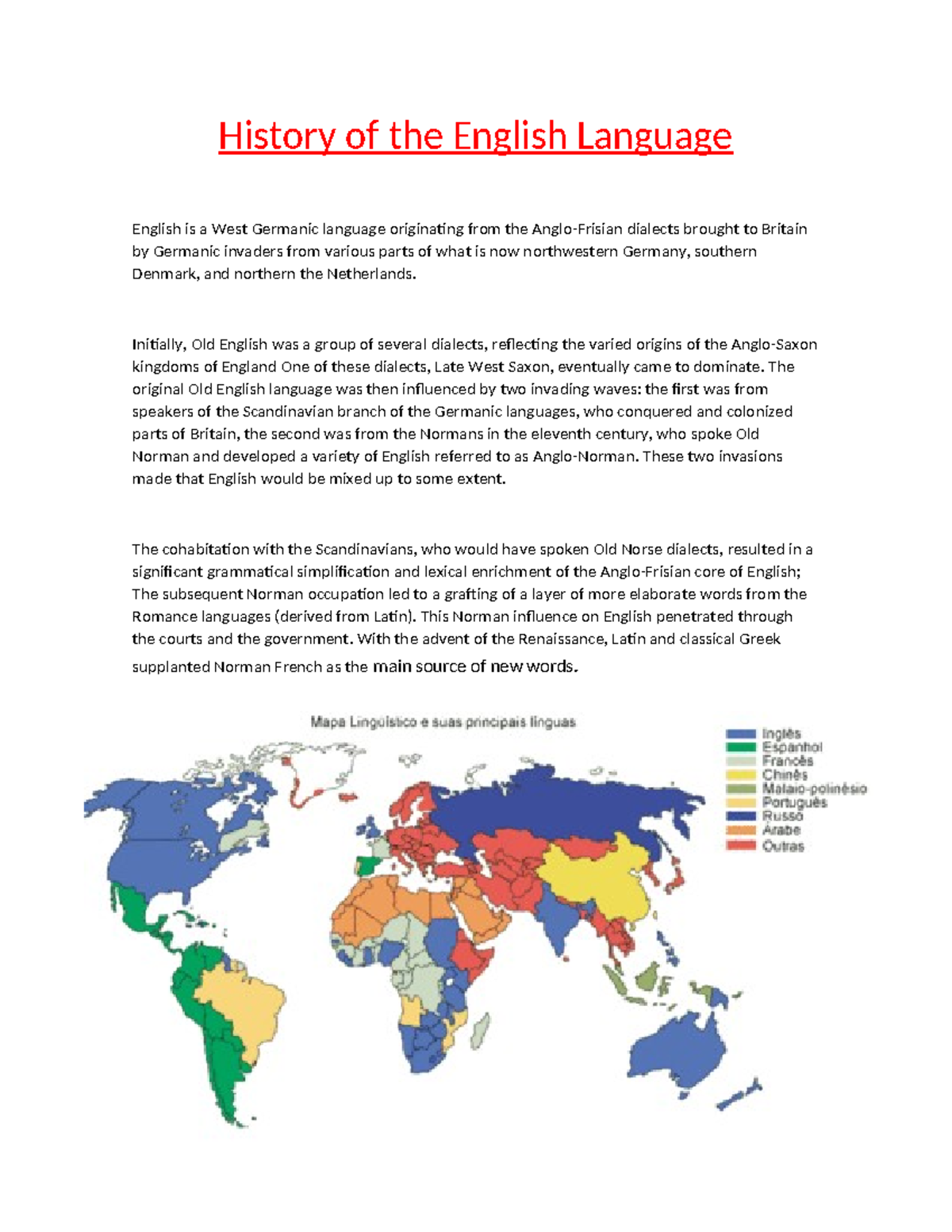 History Of The English Language - History Of The English Language ...