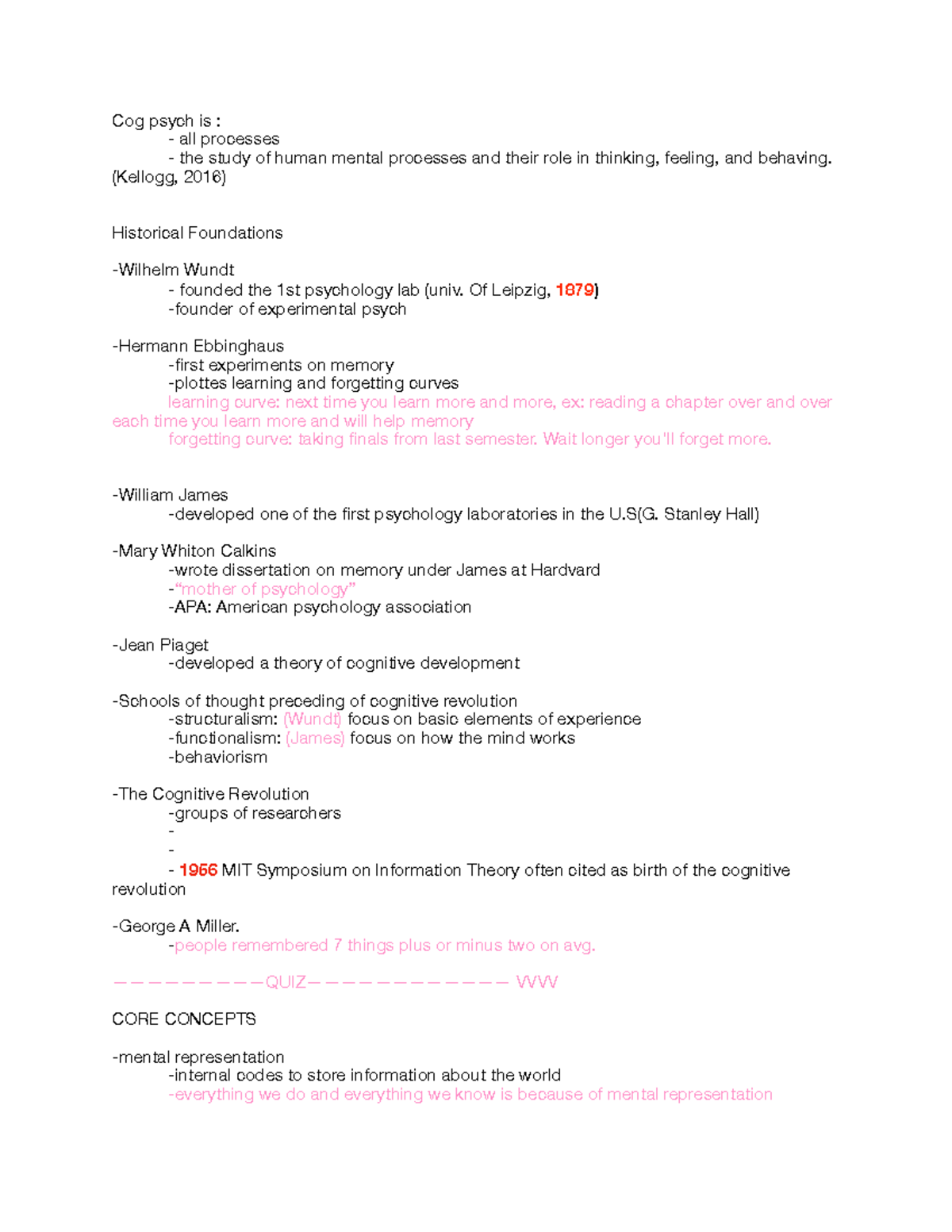 Psych 362 Notes Intro Pdf Cog Psych Is All Processes The Study Of