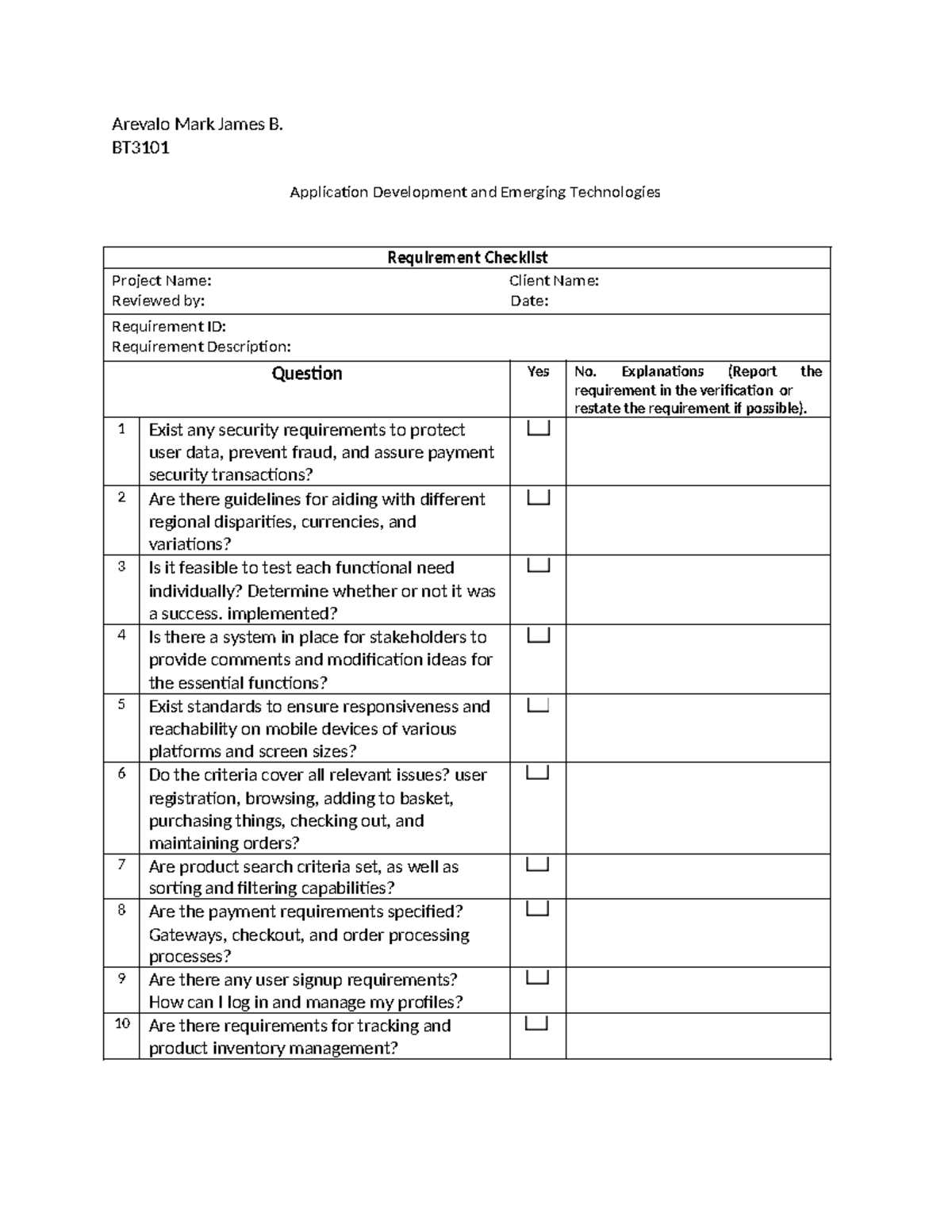 Arevalo 02 Laboratory Exercise 2 - Arevalo Mark James B. BT Application ...