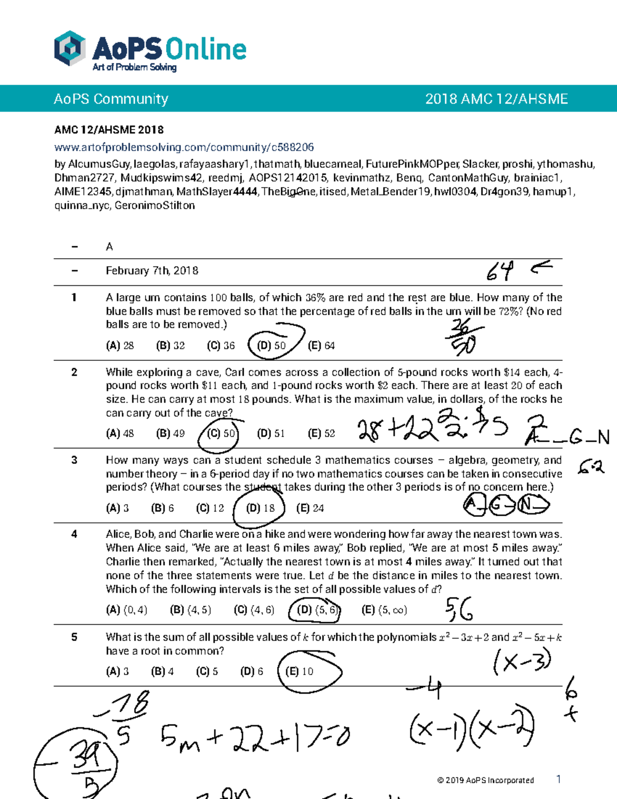 Amc 8 Sample Test 44 - p0udy27